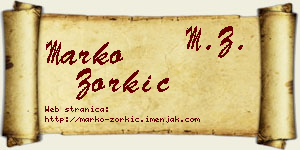 Marko Zorkić vizit kartica